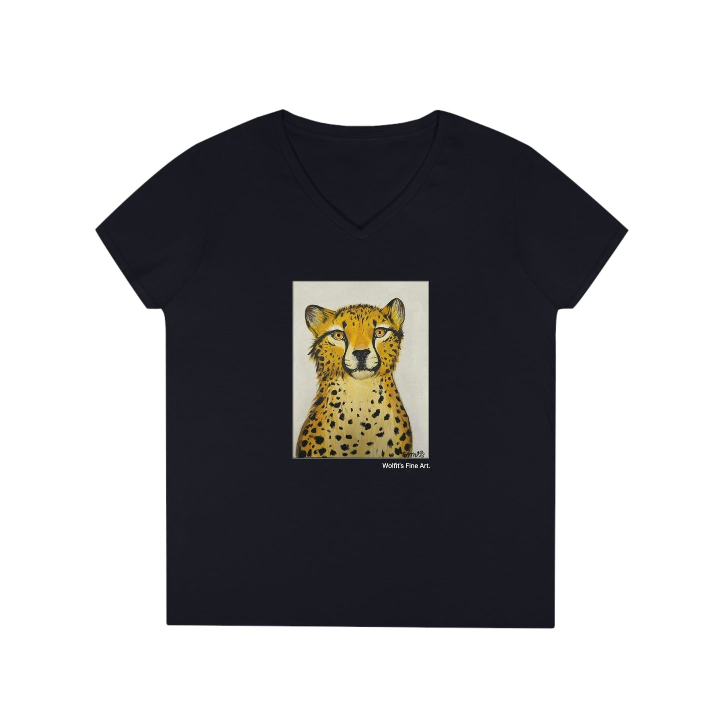 Cheetah - Ladies' V-Neck T-Shirt (Super Comfy)