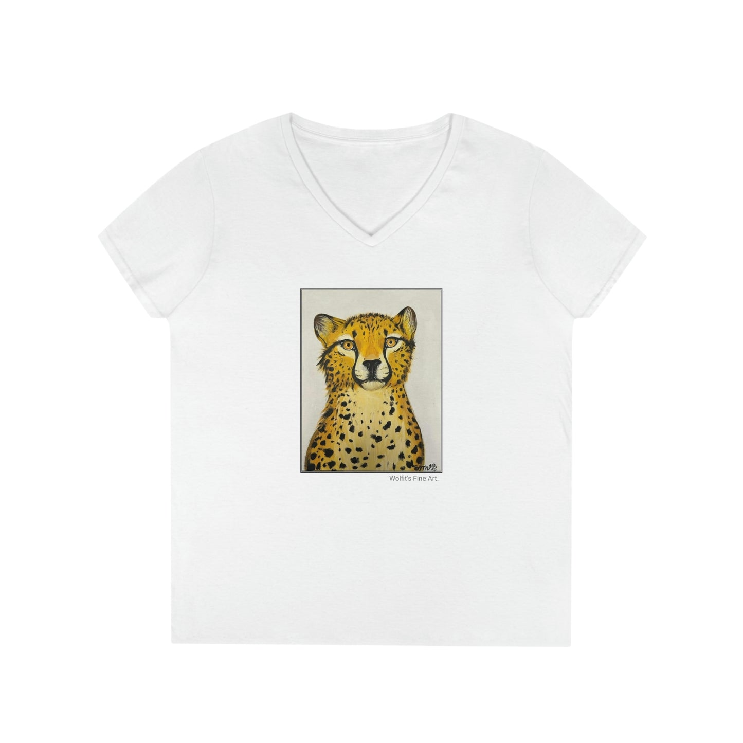 Cheetah - Ladies' V-Neck T-Shirt (Super Comfy)