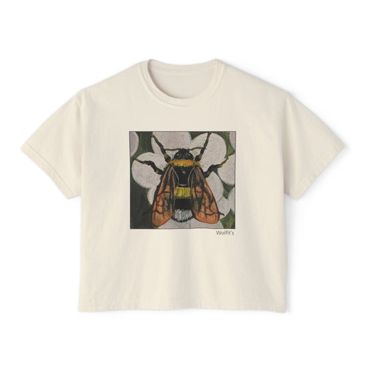 Comfy Heavyweight Boxy Tee - Floral Bumblebee