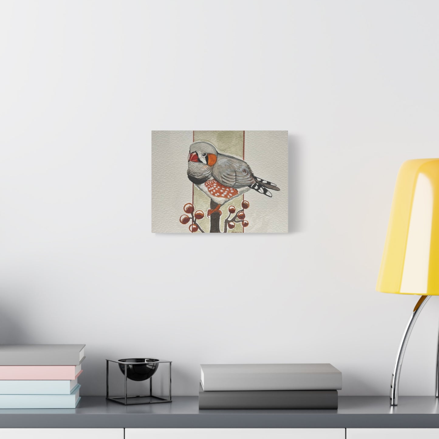 Zebra Finch Watercolor Canvas Print