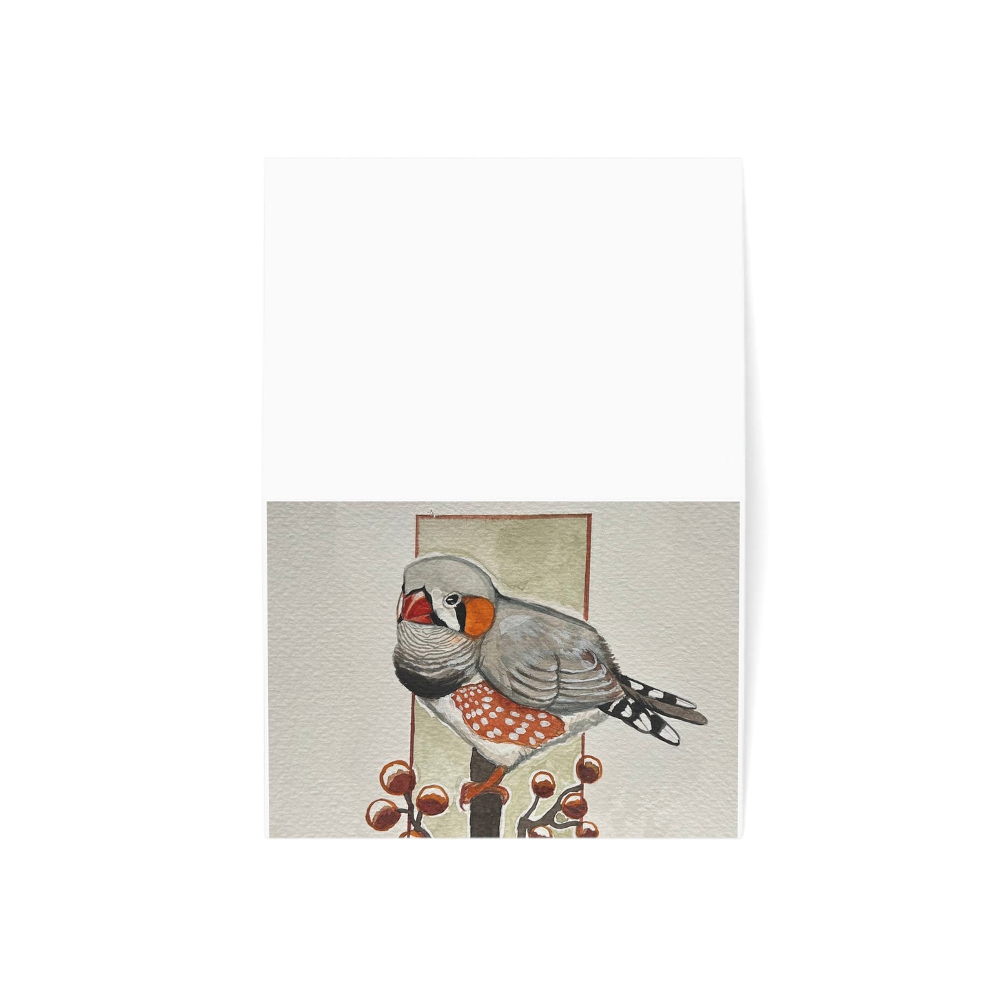Zebra Finch Watercolor Greeting Cards, Blank Note Cards (Set of 1, 10, 30, 50)
