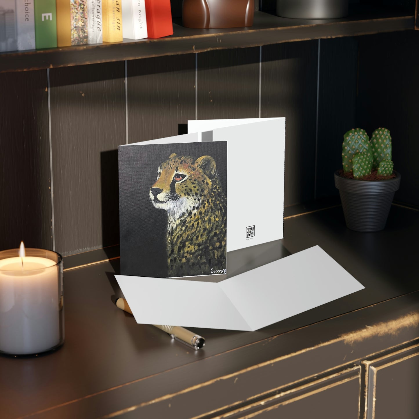 Night Watch Endangered Cheetah- Greeting cards