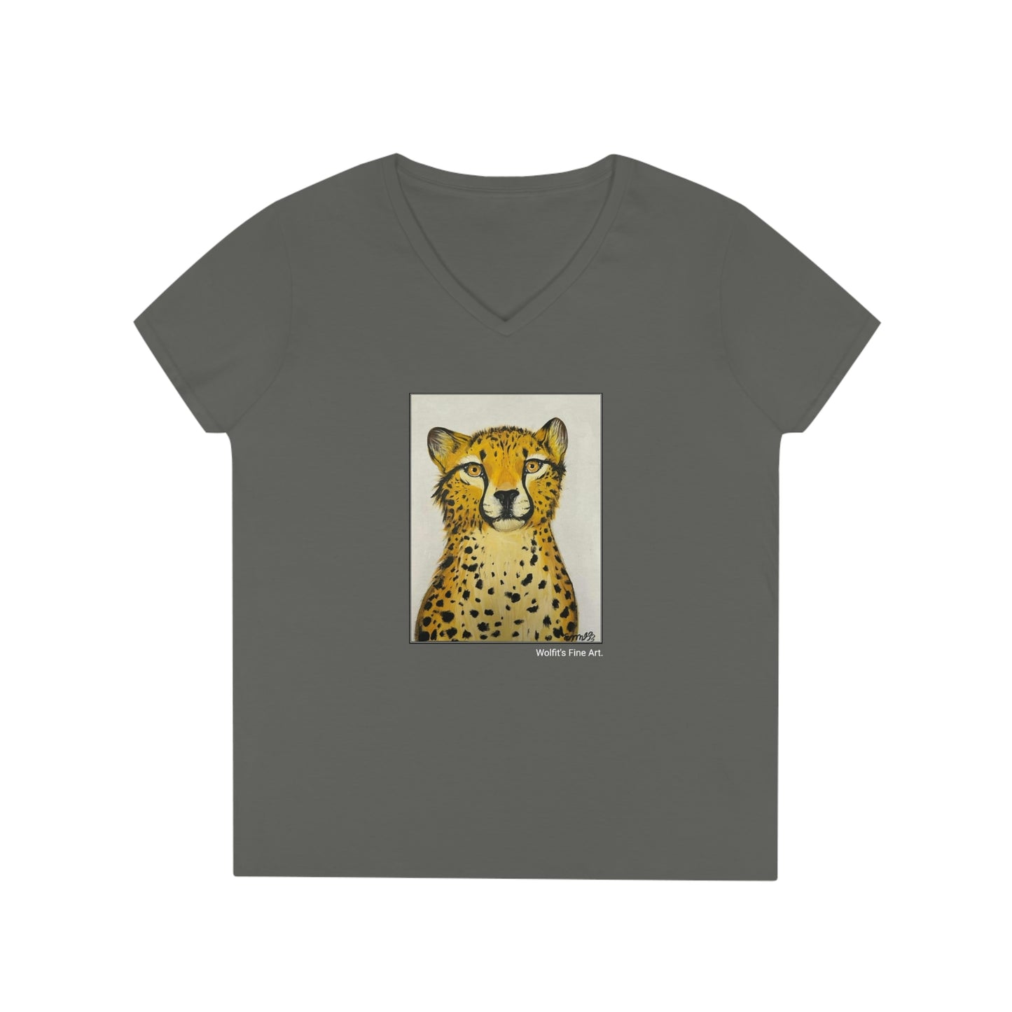 Cheetah - Ladies' V-Neck T-Shirt (Super Comfy)